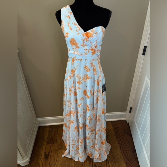 NWT Women’s LULU’S Fashionably Refined floral one shoulder maxi dress- Size Med - Picture 7 of 10